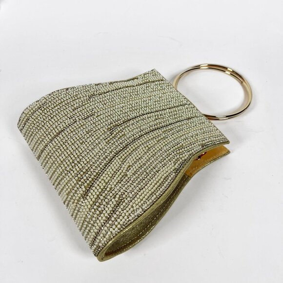 Verano Hill Meghan Rhinestones Handbag – Gold Vegan Purse - Picture 4 of 5